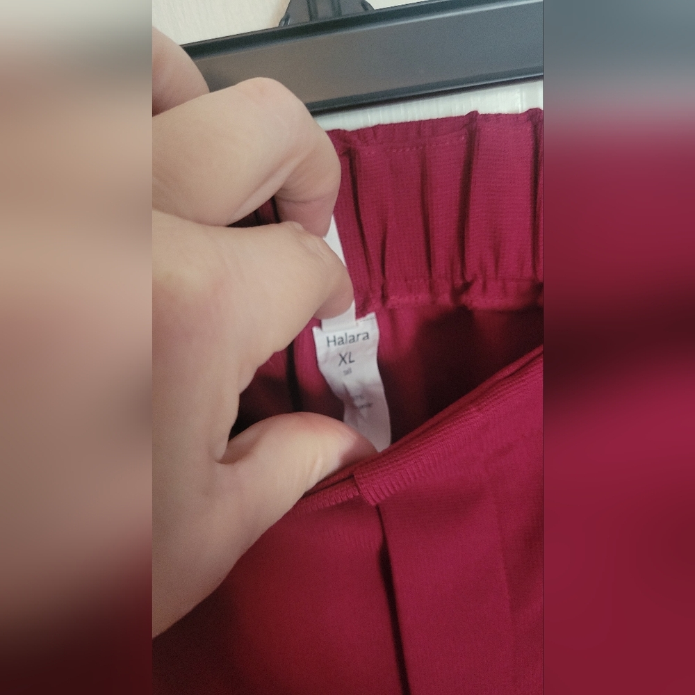 Halara Women's Burgundy Wide-Leg Trouser Pants XL Tall EUC - Picture 4 of 9
